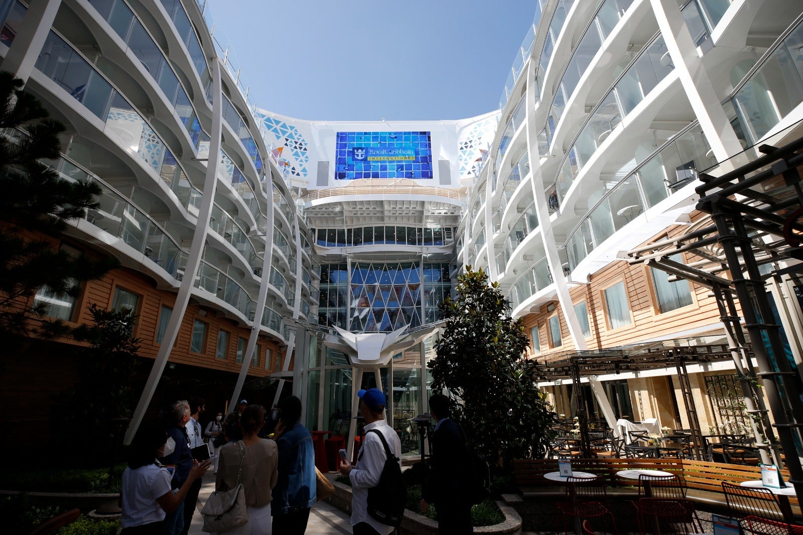 The Wonder of the Seas docks in Malaga, its first port of call in Spain.