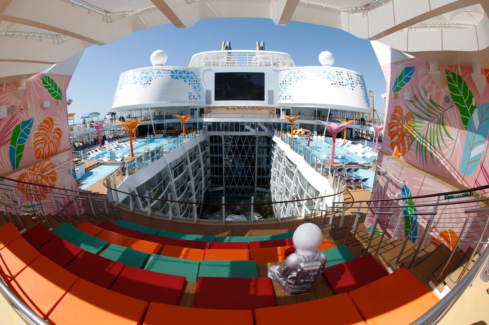 The Wonder of the Seas docks in Malaga, its first port of call in Spain.