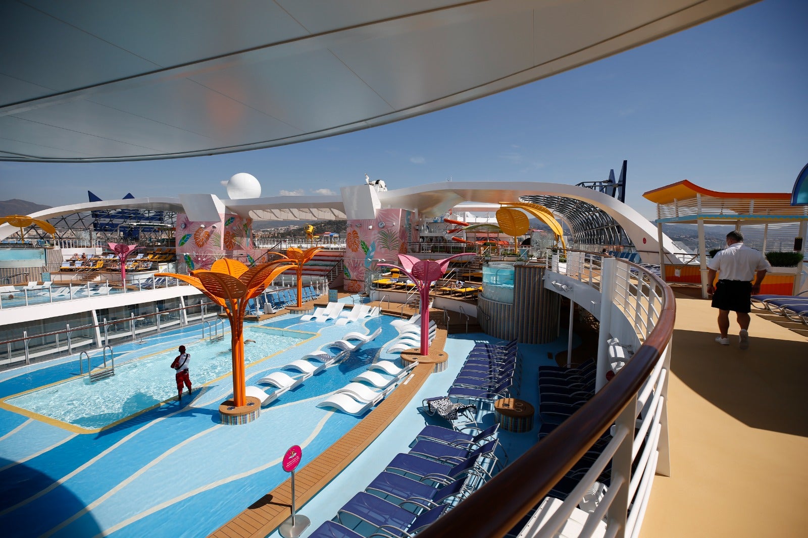 The Wonder of the Seas docks in Malaga, its first port of call in Spain.