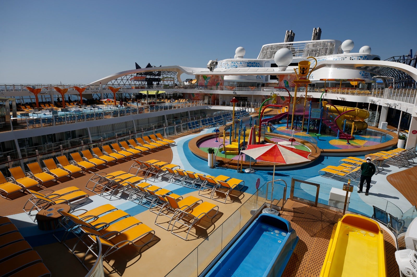 The Wonder of the Seas docks in Malaga, its first port of call in Spain.