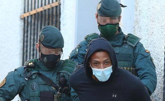José Arcadio DN, alias El Melillero, when he made an appearance before the court in Fuengirola after his arrest. 