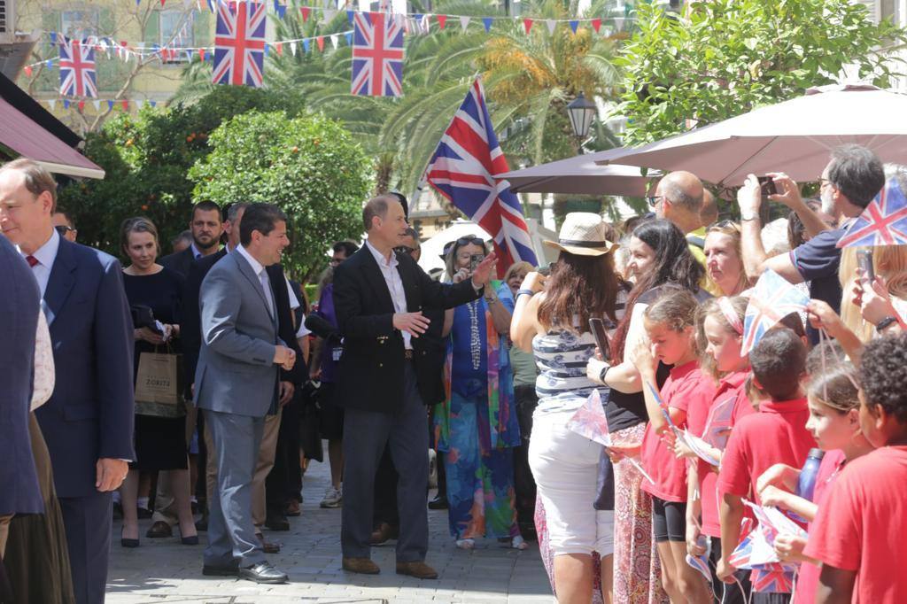 The Earl and Countess of Wessex during their second royal visit to the Rock