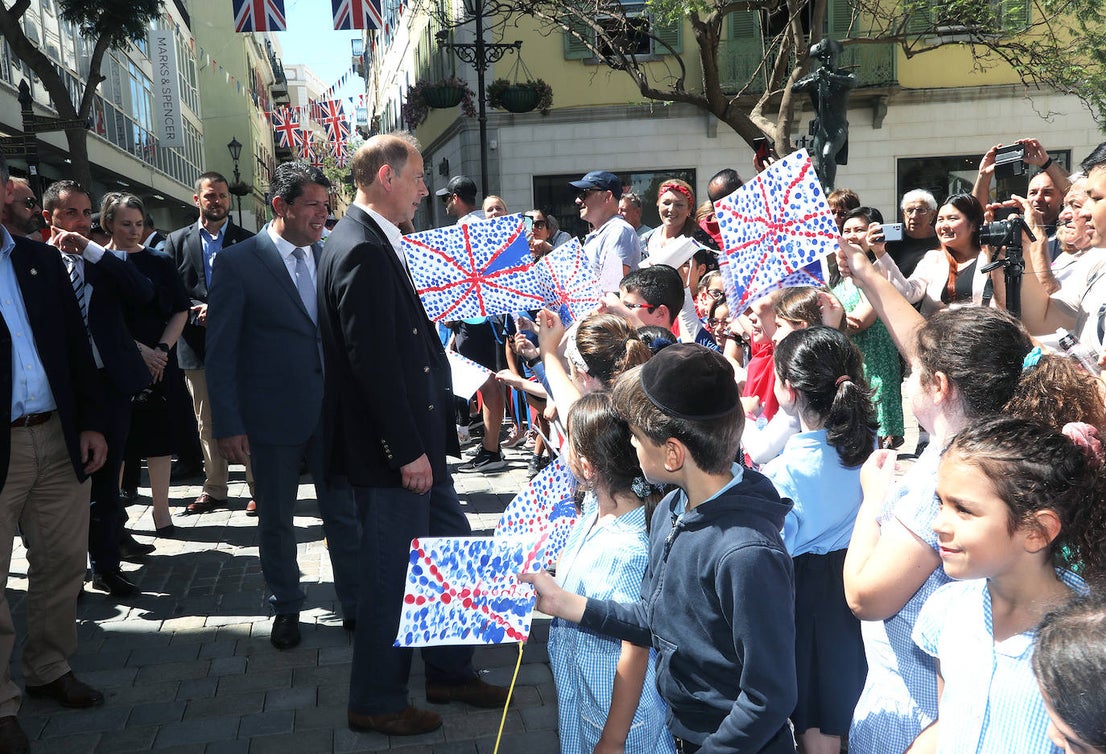 The Earl and Countess of Wessex during their second royal visit to the Rock