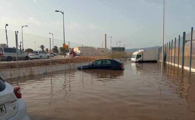 The car park at Sacaba Beach, flooded with sewage. 