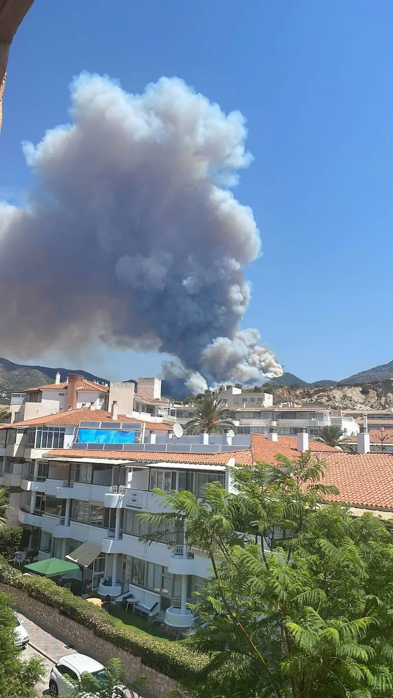 The column of smoke can be seen from practically the entire western Costa del Sol, and even from Malaga city 