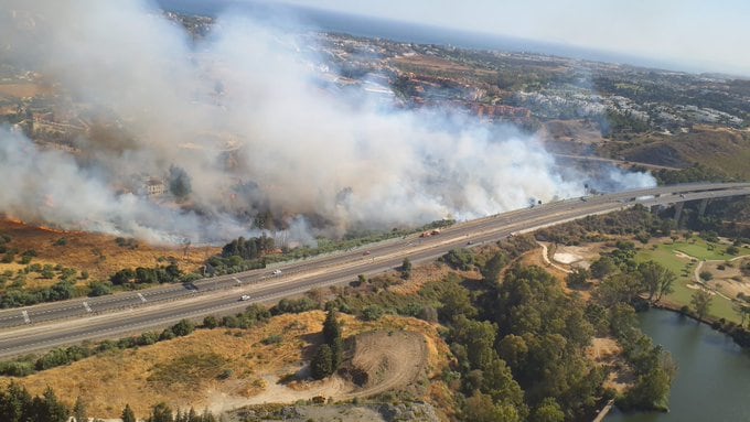 Forest fire declared in Benahavís by Plan Infoca