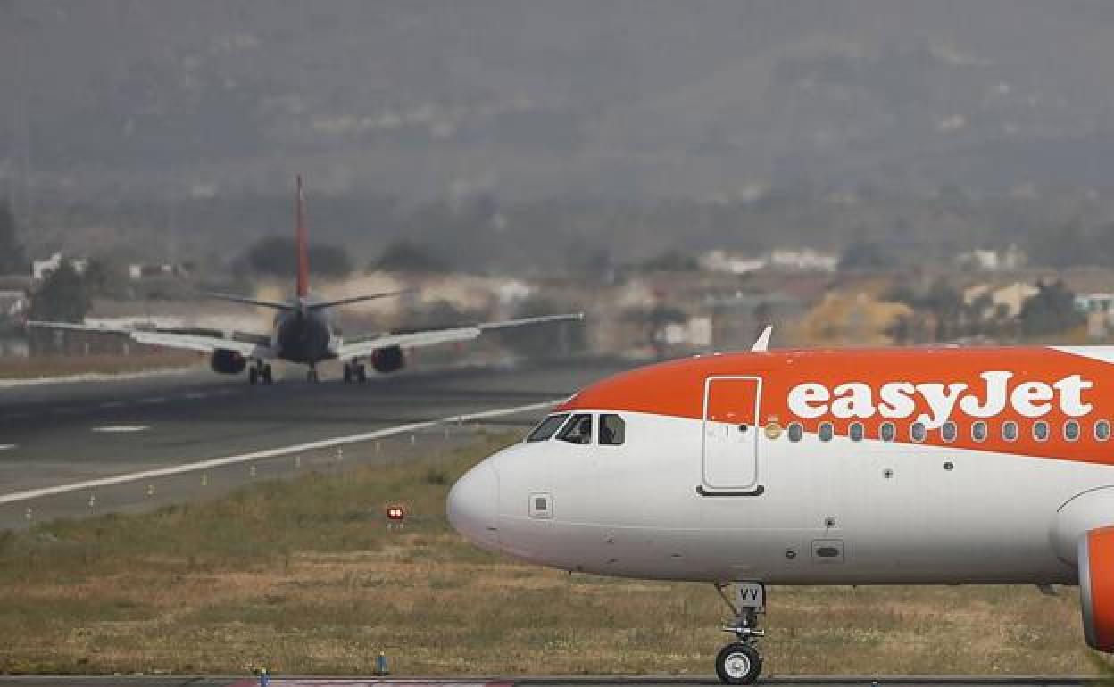An easyJet plane at Malaga Airport. 