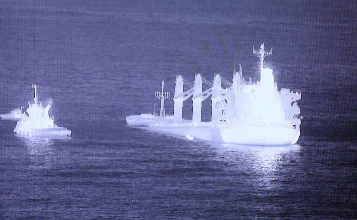 The OS 35 bulk carrier was beached off the Eastside following the collision. 