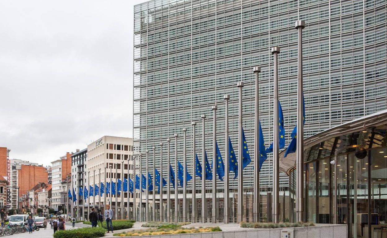 EU flags were lowered to half-mast yesterday 