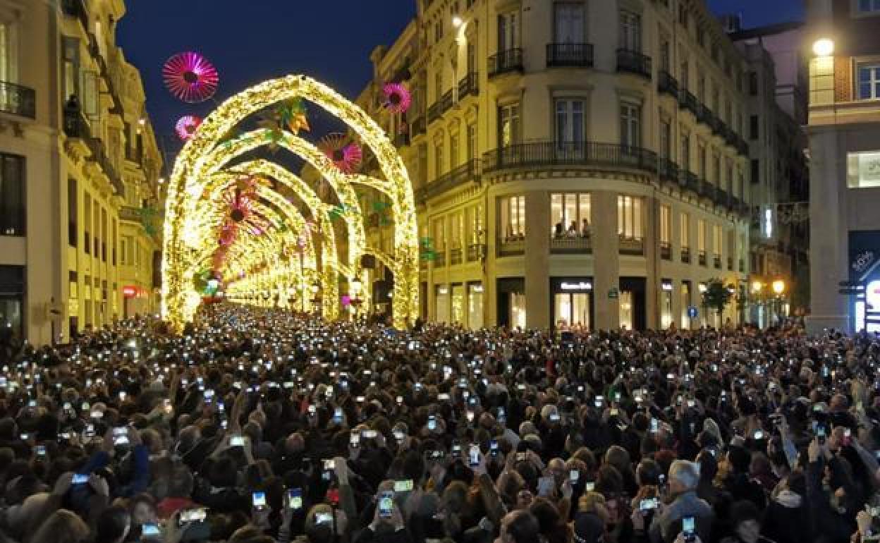 Christmas lights switch on. File photo. 