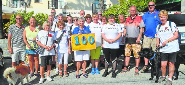On the march in Nerja for the RBL Poppy Appeal