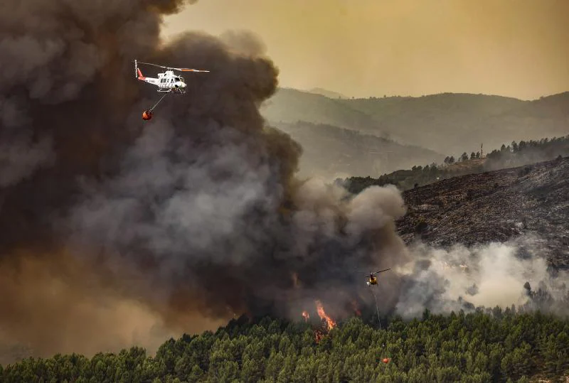 File image of a wildfire in Spain.