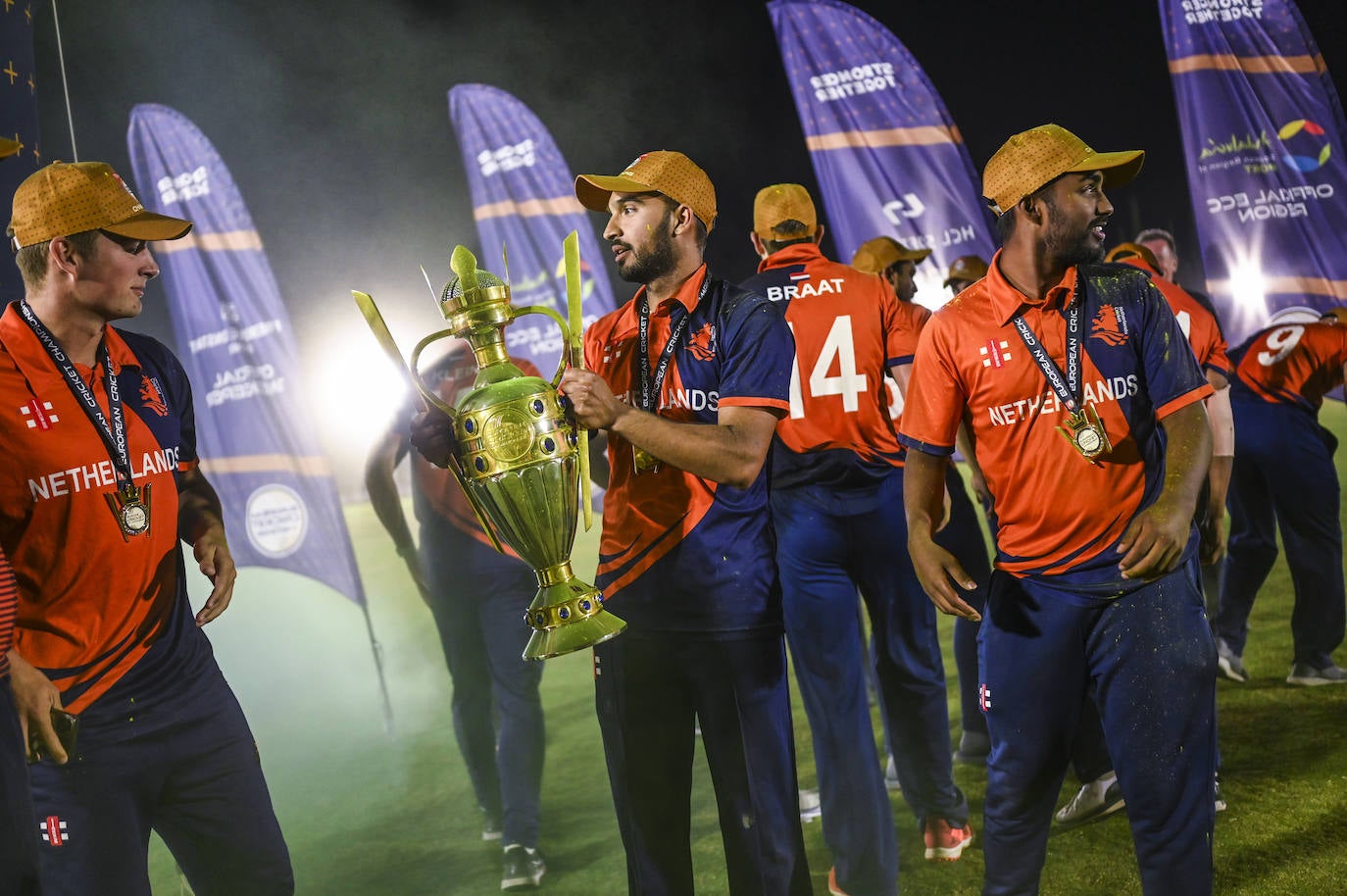 Netherlands XI beat England XI in the final by four wickets. 
