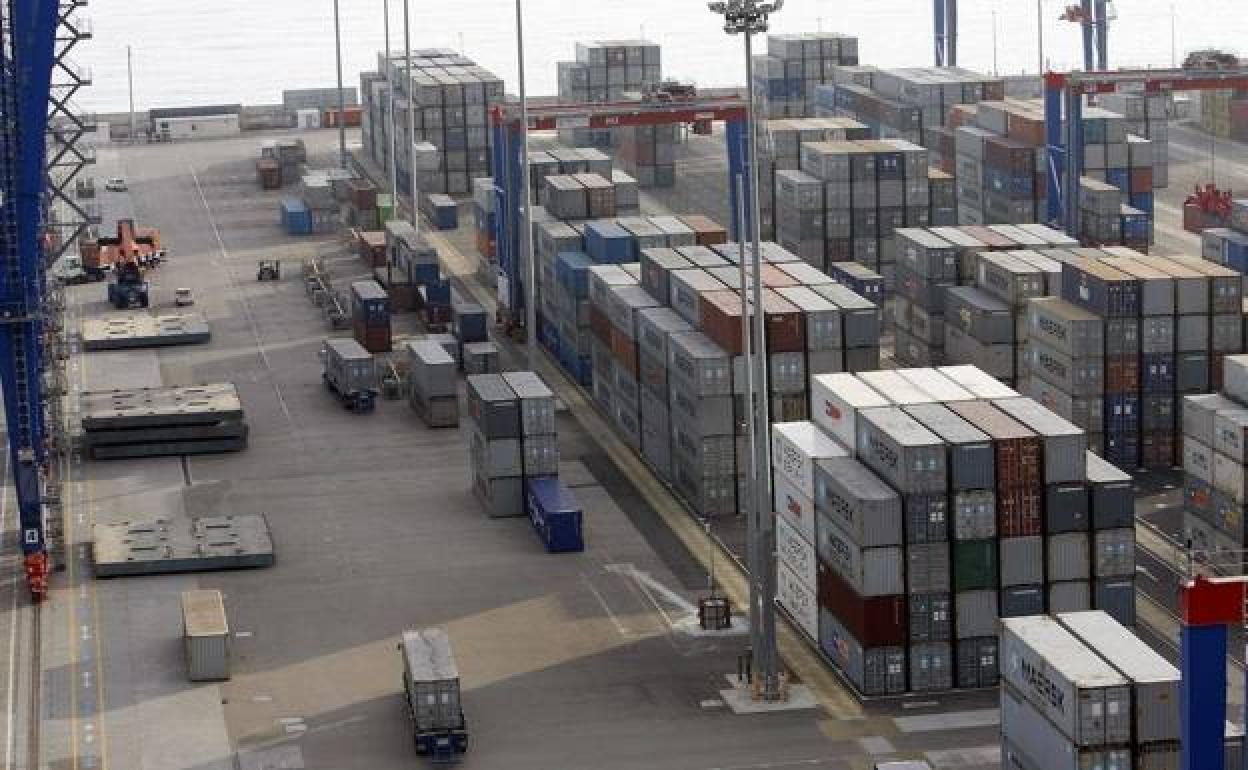 The container terminal at Malaga Port. 