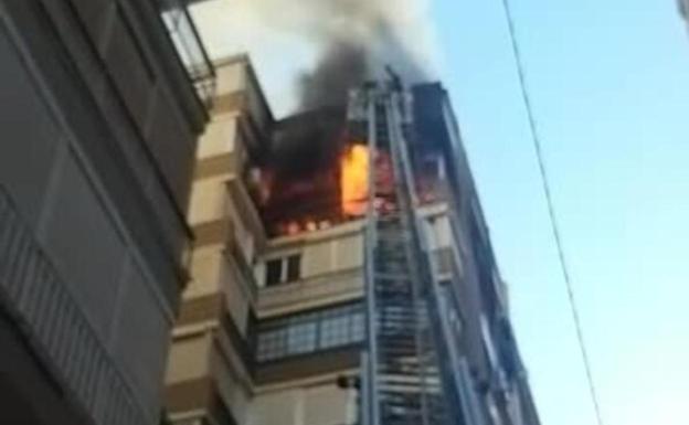 The blaze in the 12-storey building in Malaga.
