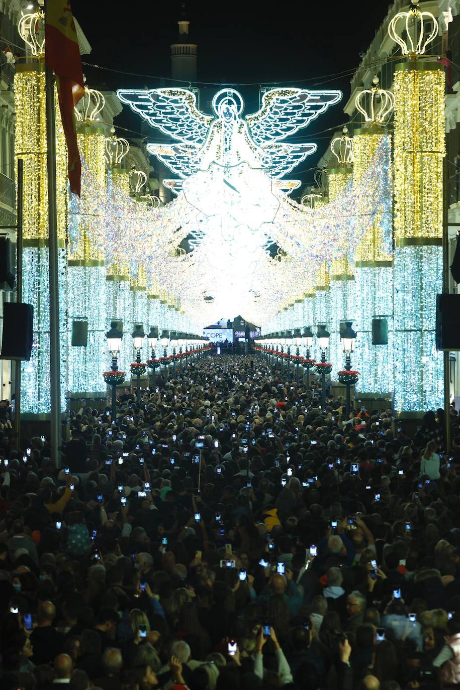 Christmas lights in Malaga city centre.