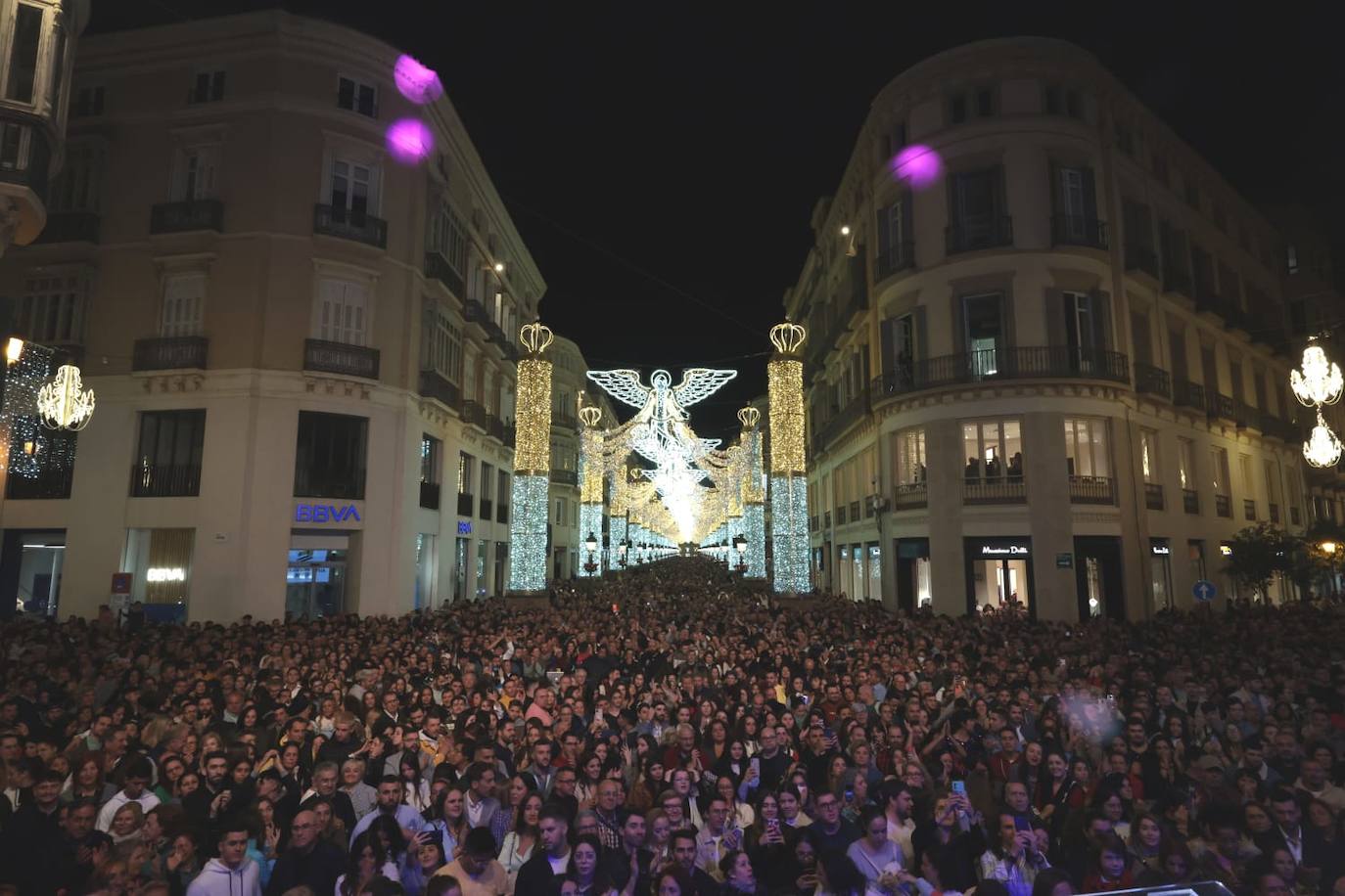 Christmas lights in Malaga city centre.