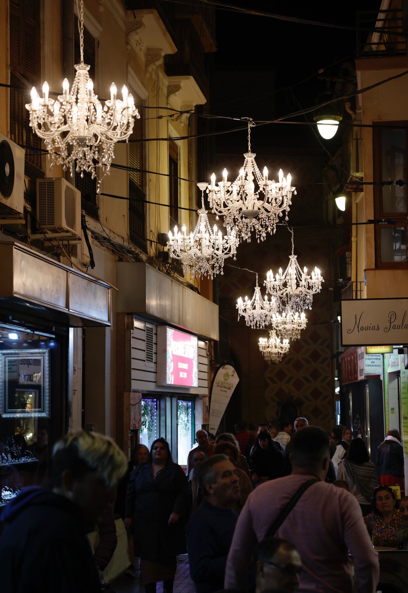 Christmas lights in Malaga city centre.