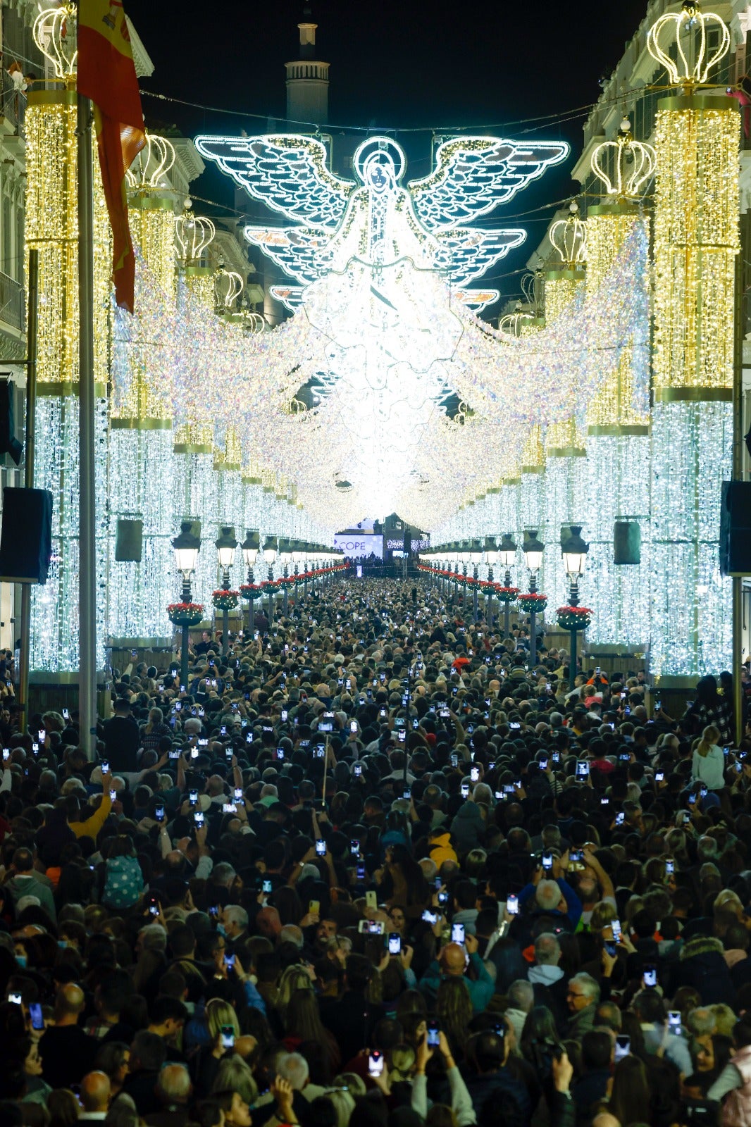 Christmas lights in Malaga city centre.