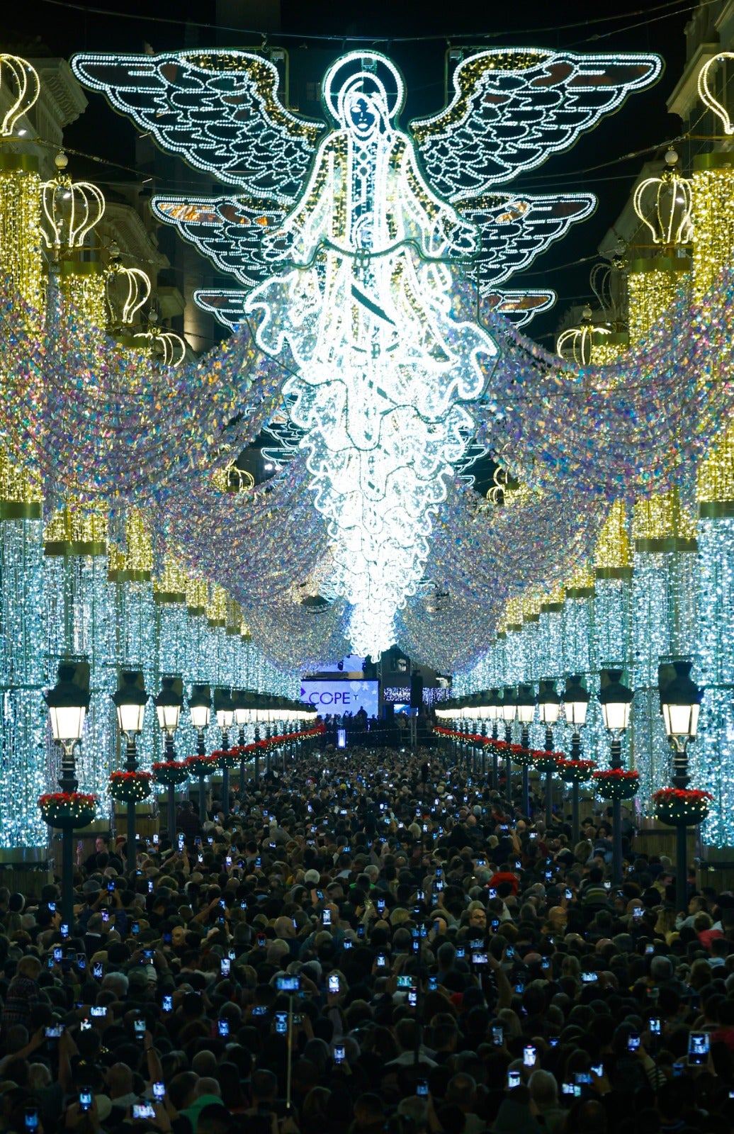 Christmas lights in Malaga city centre.