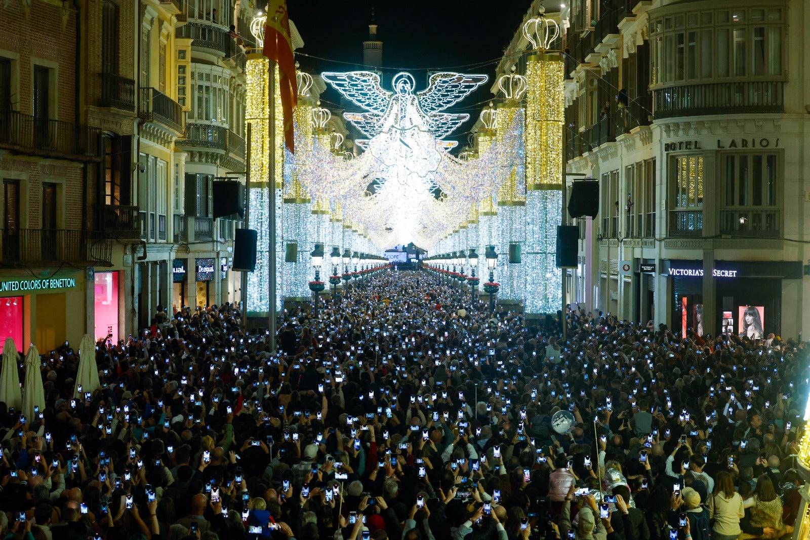 Christmas lights in Malaga city centre.
