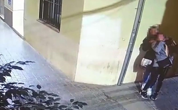 CCTV coverage of the attack.