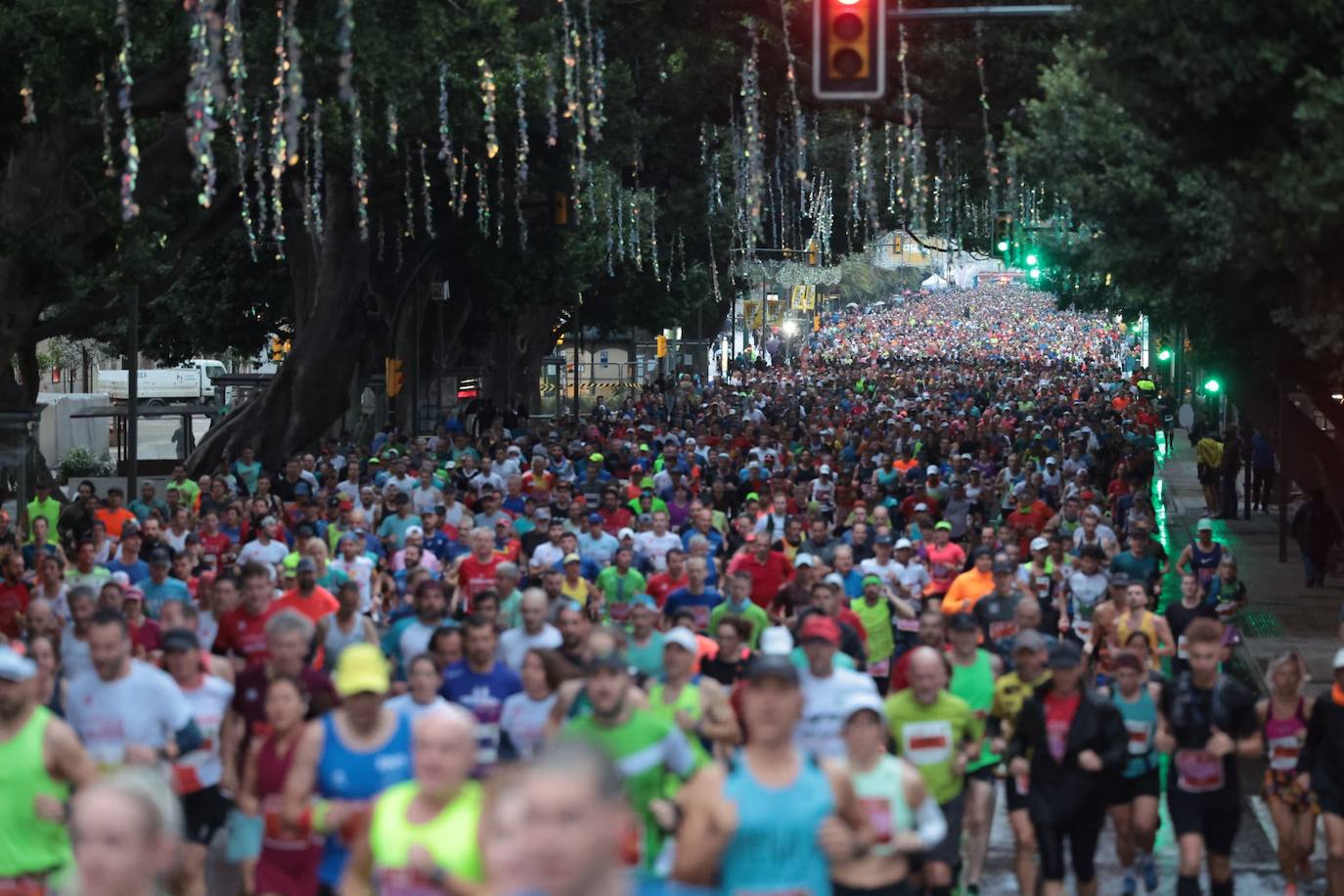 Runners in the Generali Malaga Marathon race on Sunday, 11 December 2022