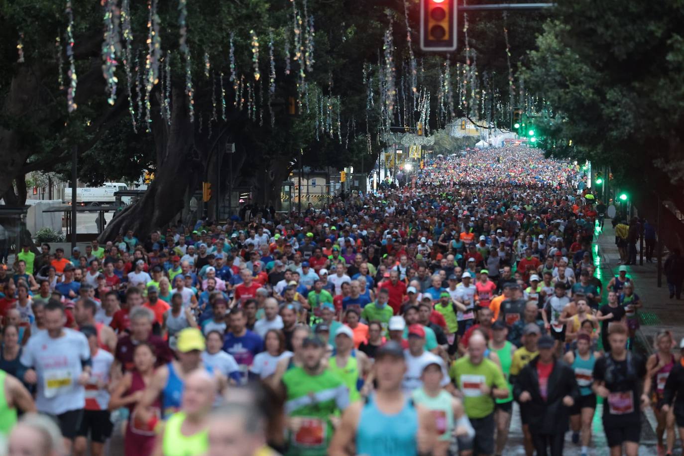 Runners in the Generali Malaga Marathon race on Sunday, 11 December 2022