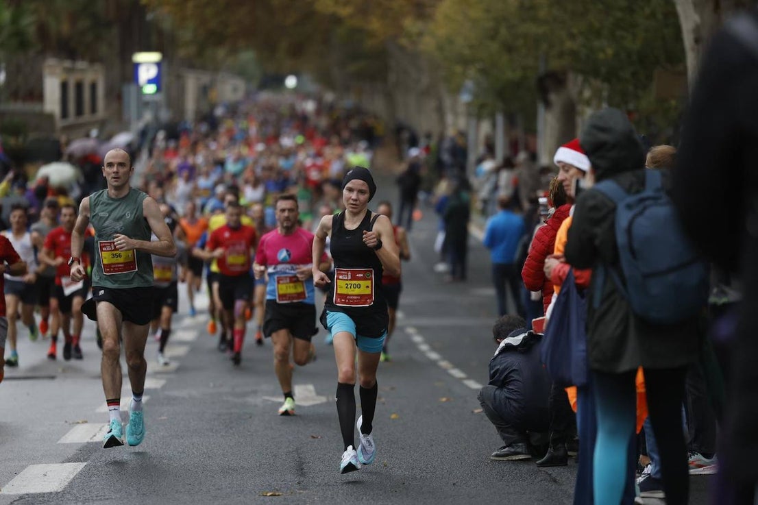 Runners in the Generali Malaga Marathon race on Sunday, 11 December 2022