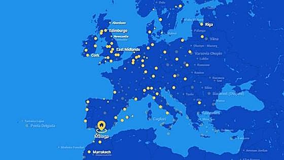These are all the Malaga Airport routes that Ryanair will fly this summer