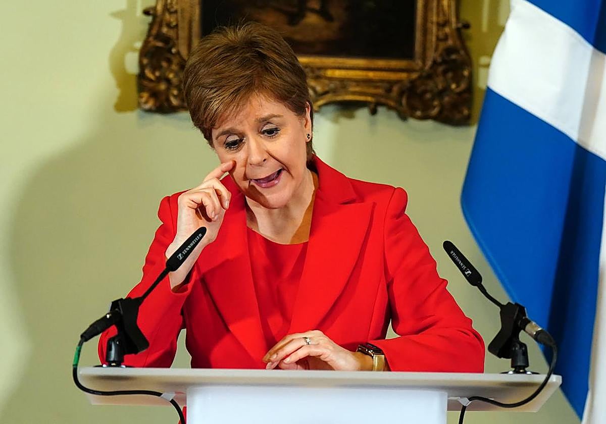 The Scottish First Minister during her resignation speech.