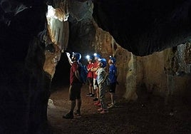 Visitors at the Cueva de la Victoria