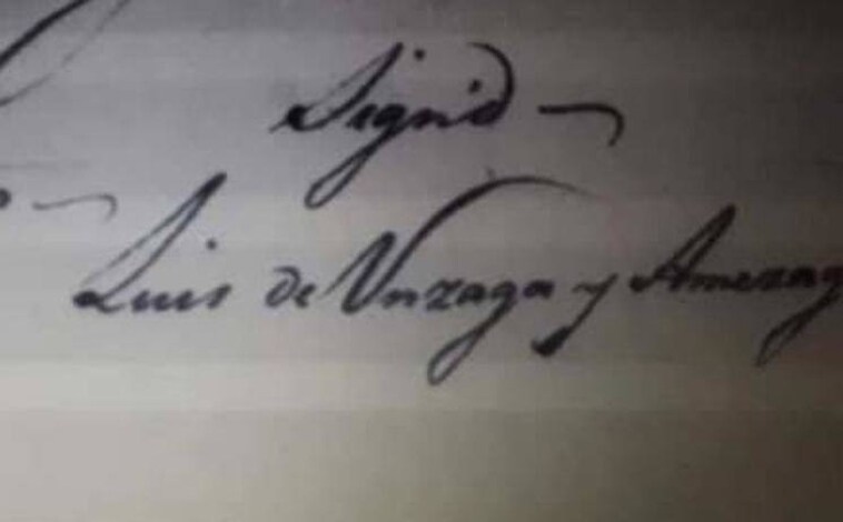 Imagen principal - Luis de Unzaga's signature on the letter he wrote to US president George Washington.