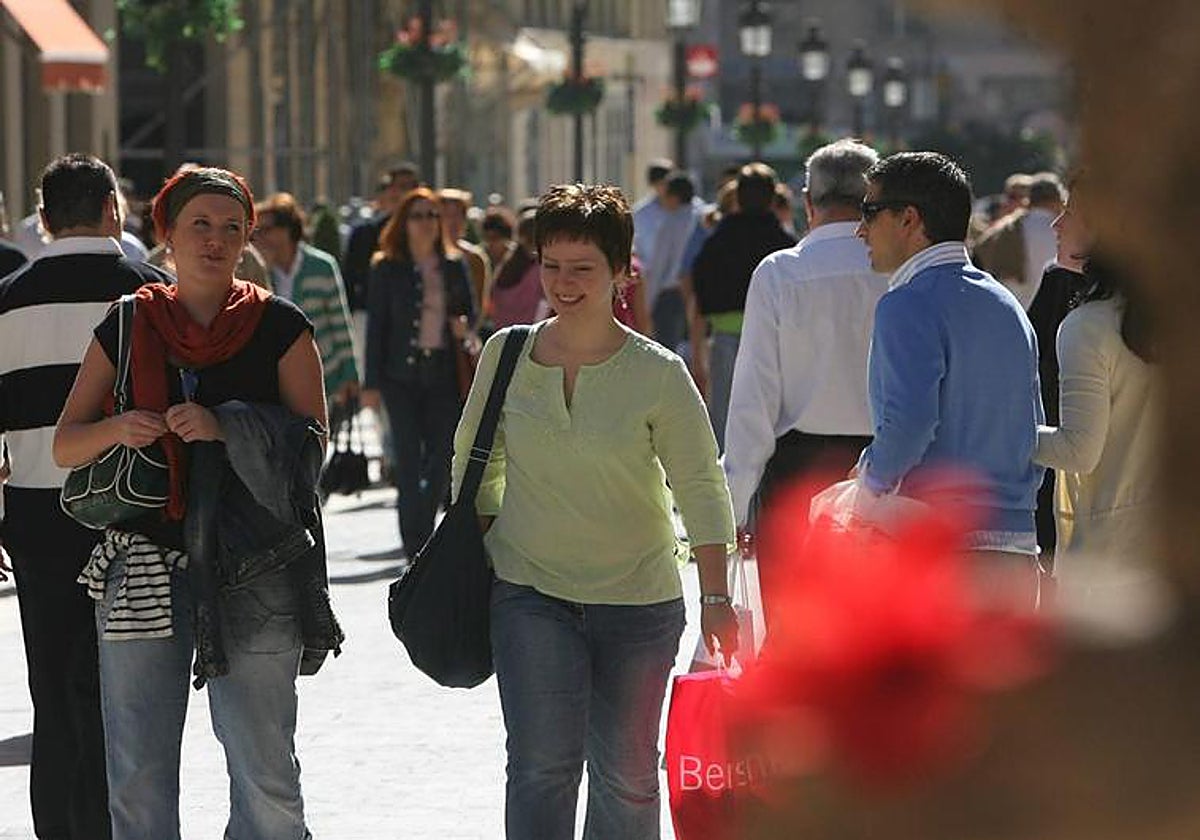 People walking along Calle Larios. Archive picture.