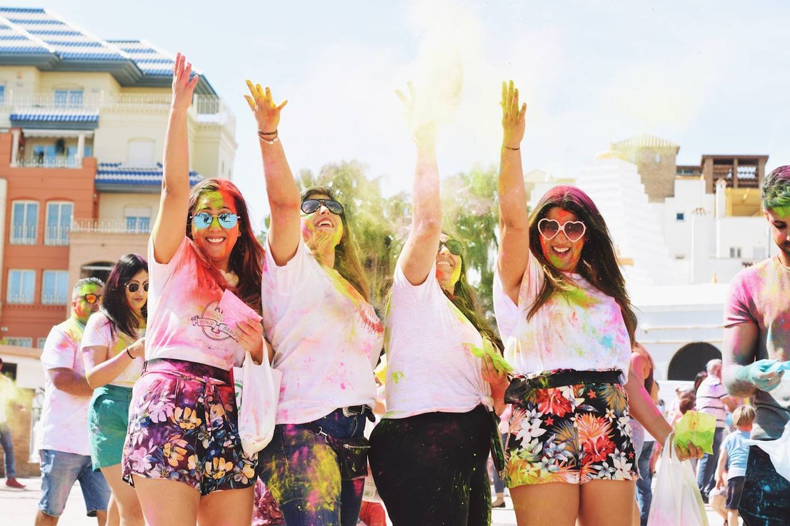 Benalmádena is filled with colour to celebrate Holi, in pictures