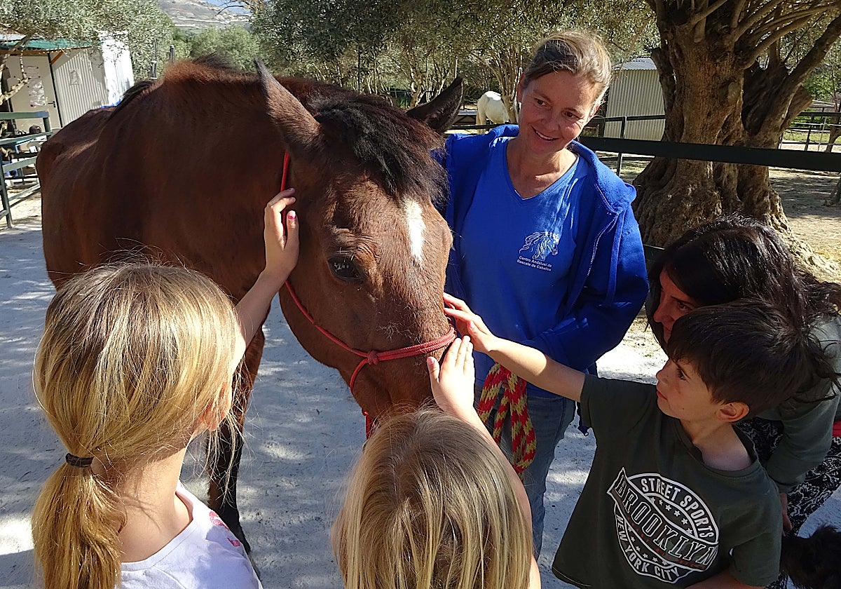 Children were encouraged to interact with the horses.
