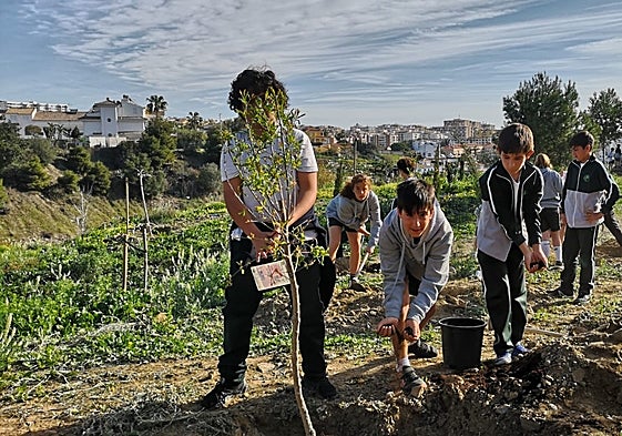 Children planted new trees and shrubs.