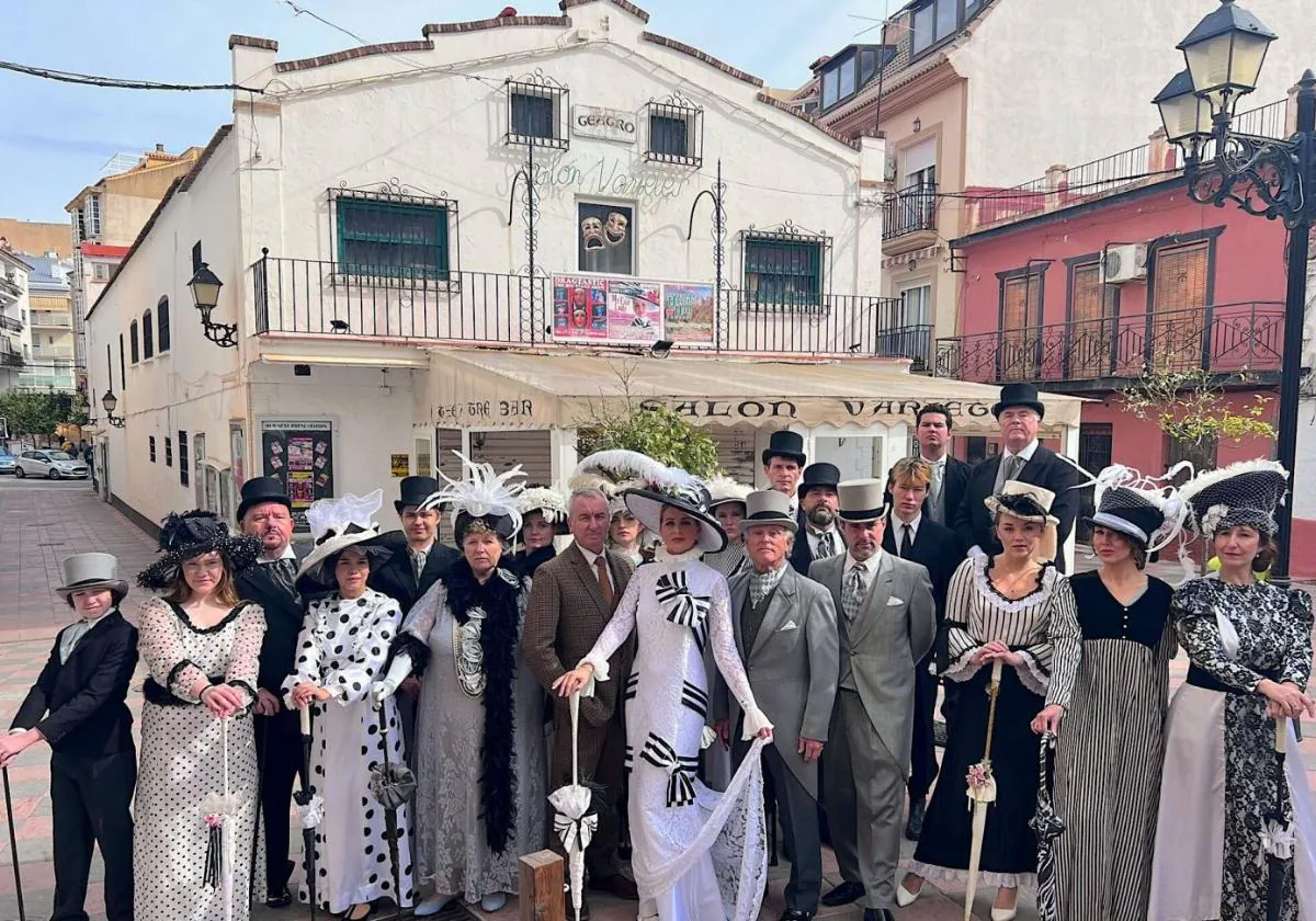 The cast of My Fair Lady out side the theatre.