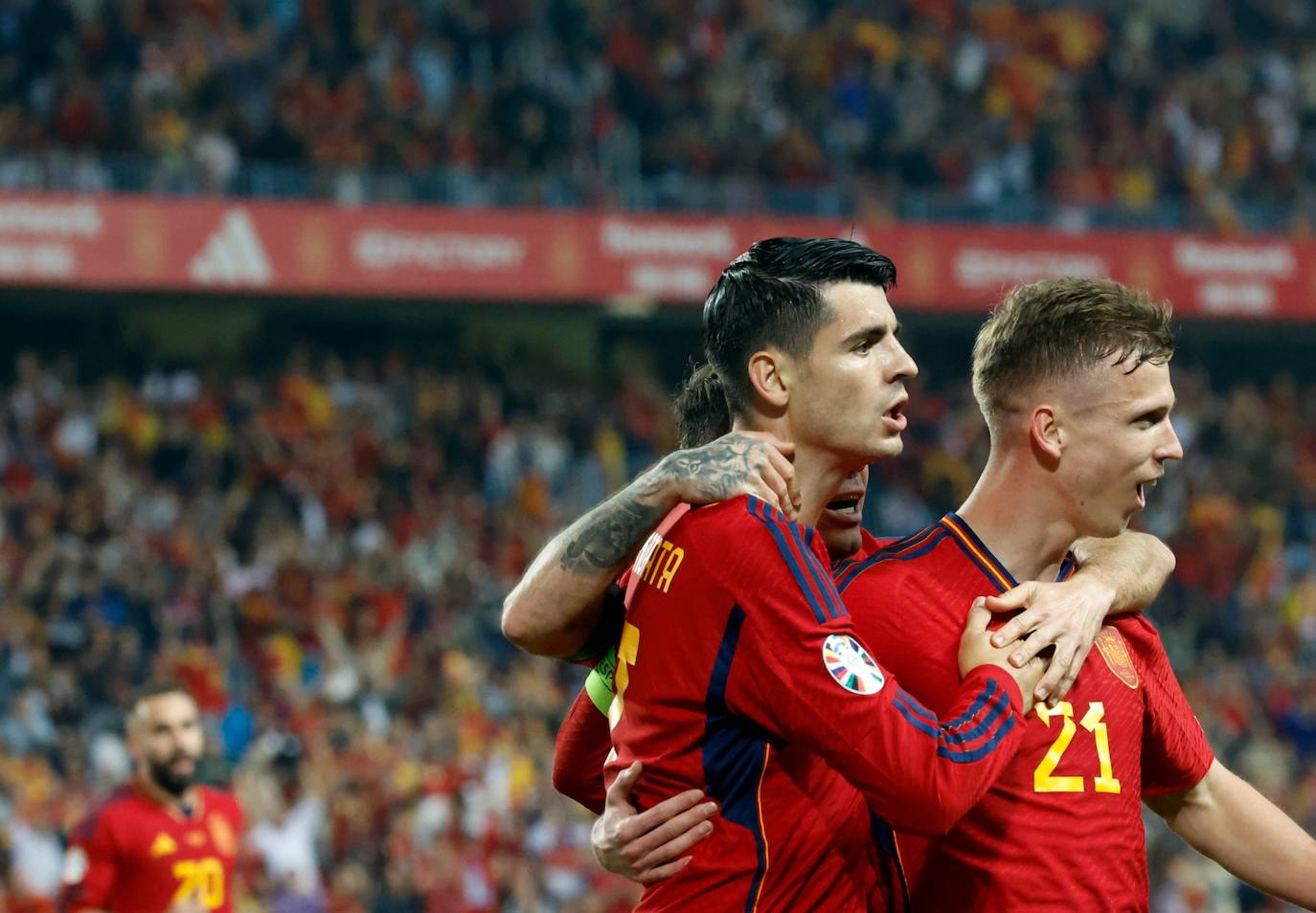 Electric atmosphere in Malaga as Spain's national football team take on Norway, in pictures