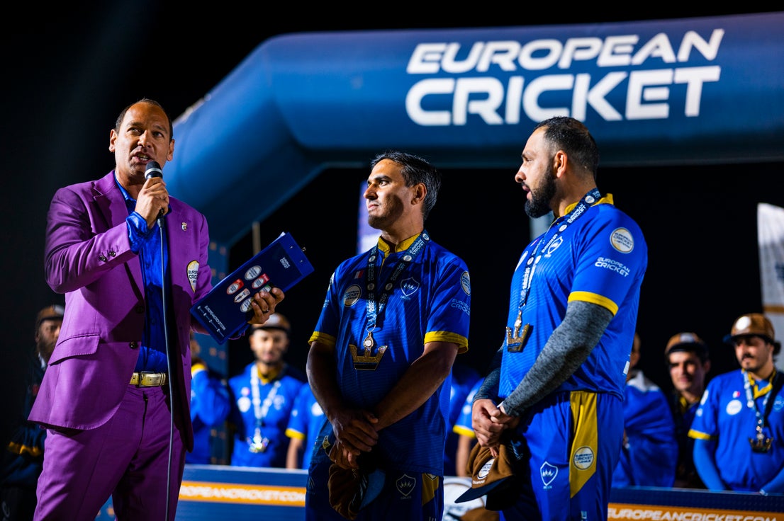 Dreux lift European Cricket League champions trophy, in pictures