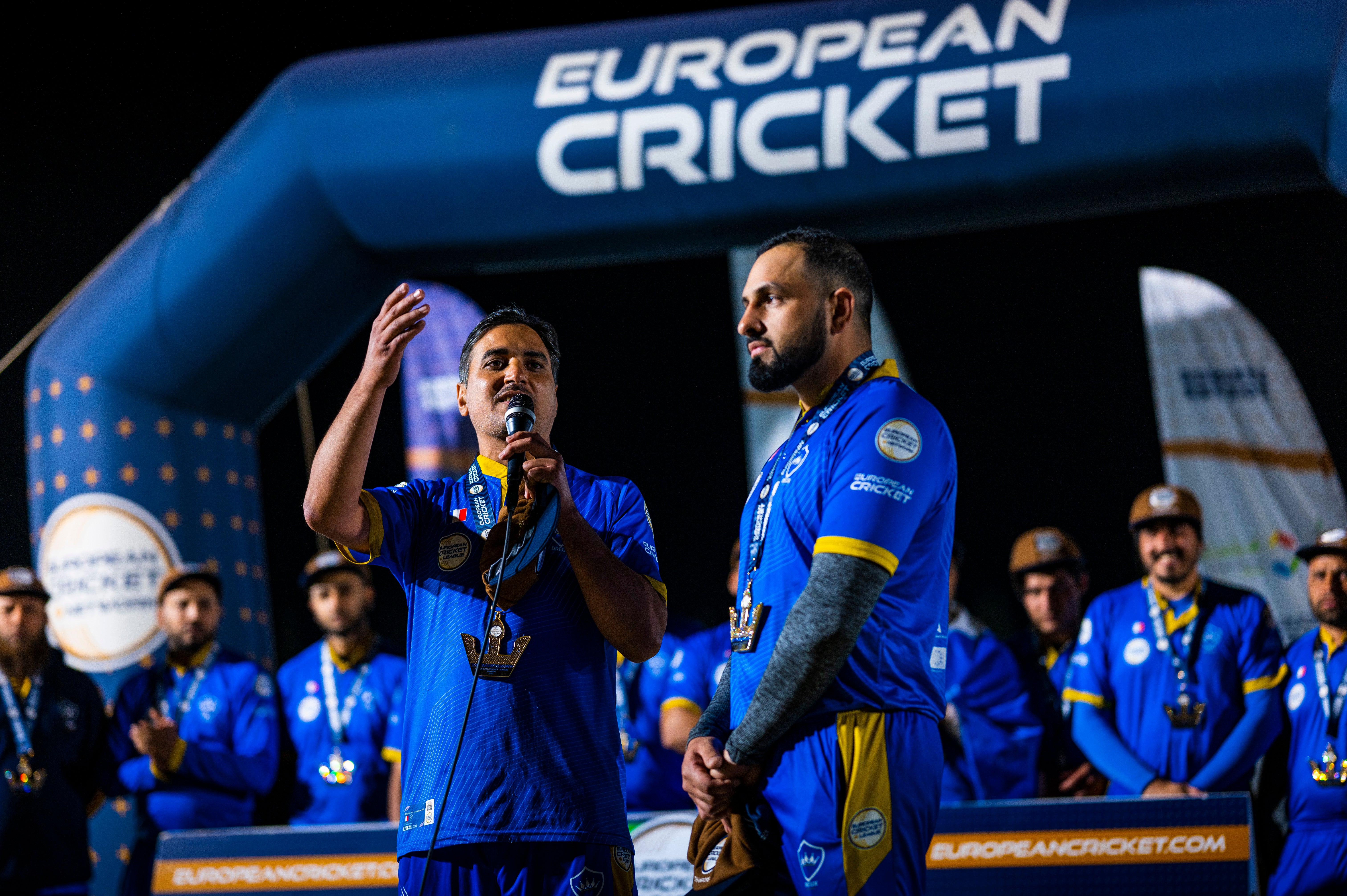 Dreux lift European Cricket League champions trophy, in pictures