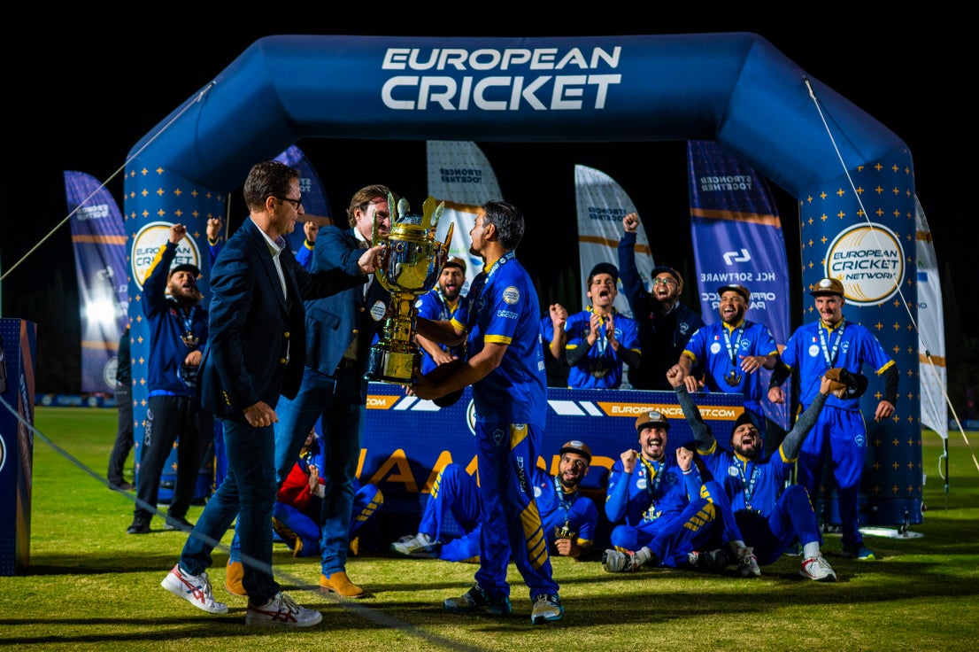 Dreux lift European Cricket League champions trophy, in pictures