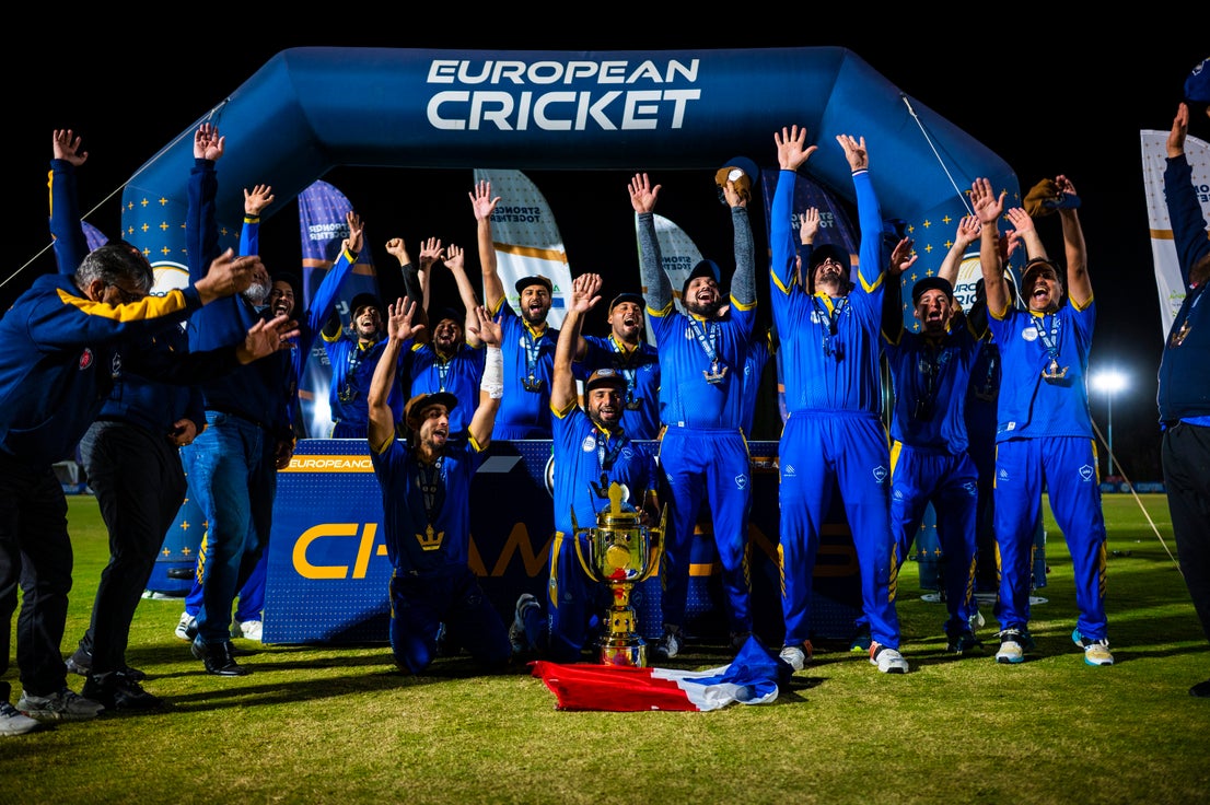 Dreux lift European Cricket League champions trophy, in pictures