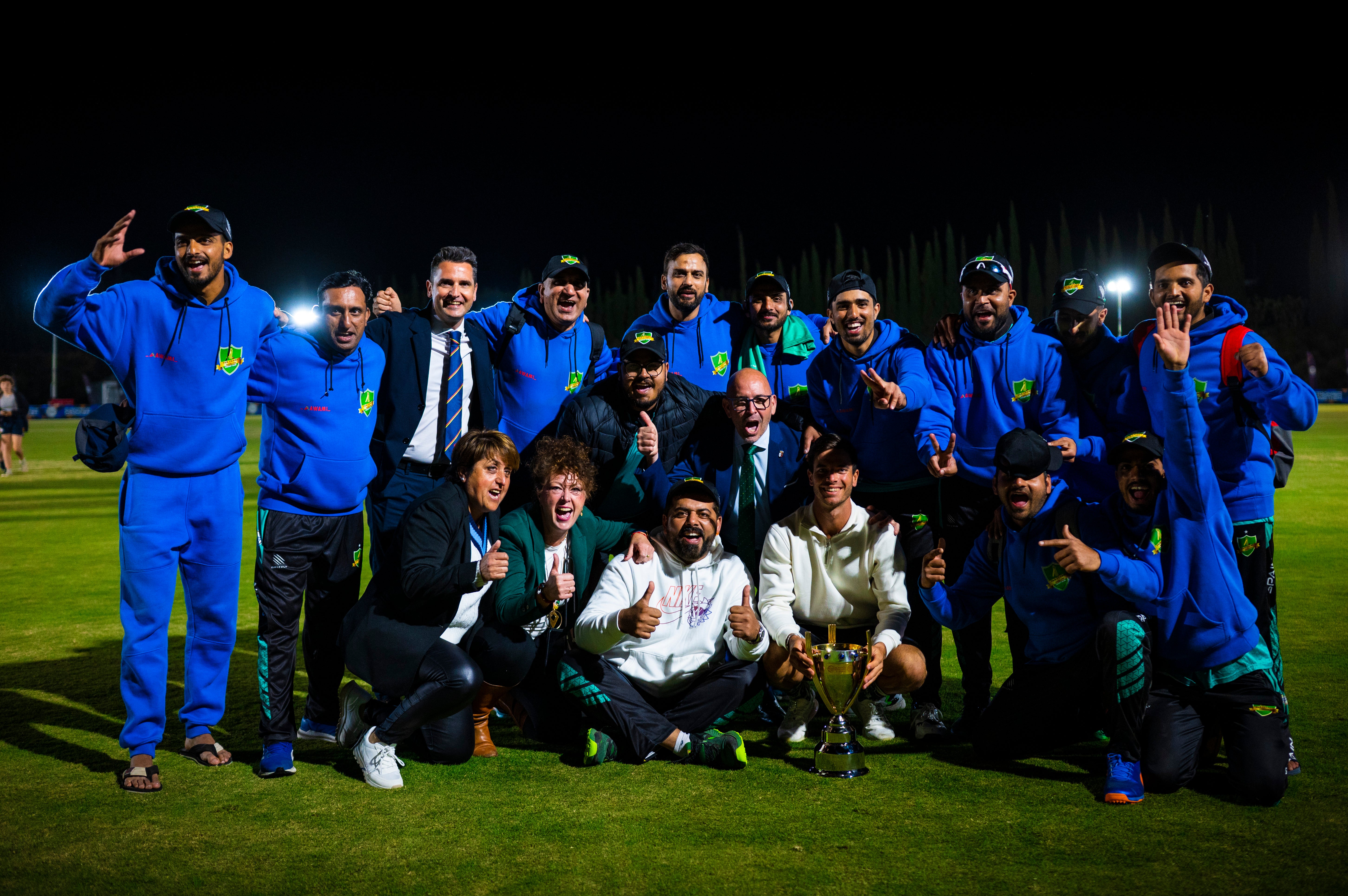 Dreux lift European Cricket League champions trophy, in pictures