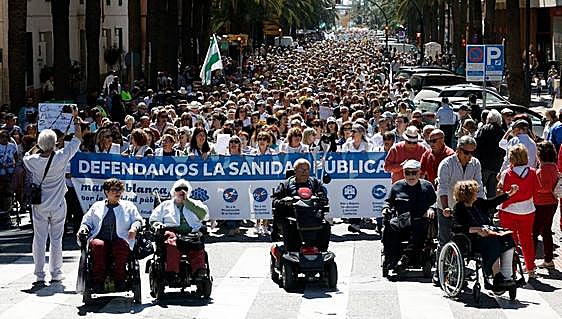 Public health protest rally in Malaga, in pictures