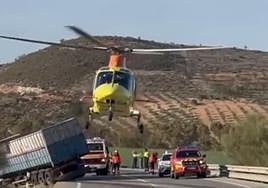 The air ambulance at the scene.