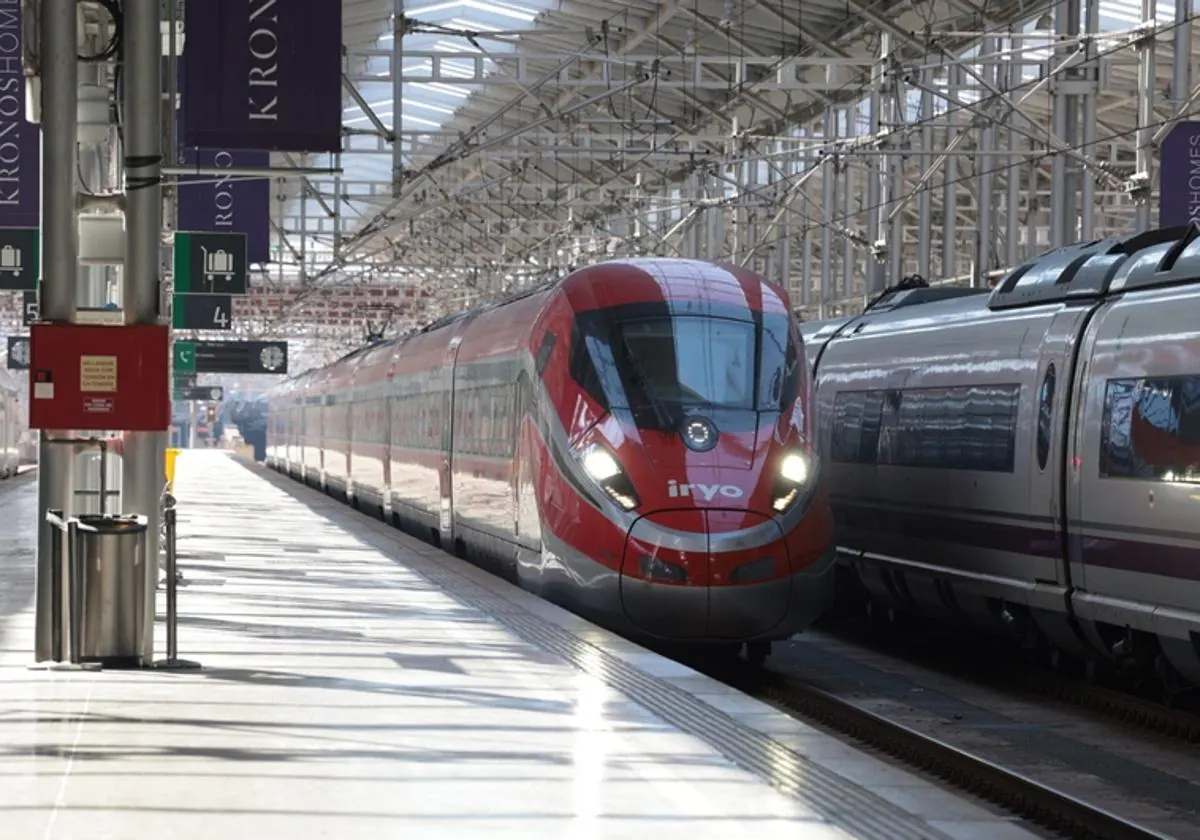 An Iryo train arriving at Malaga’s María Zambrano station on the first day of commercial tests