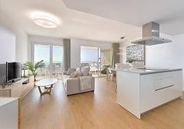 View of the living room of one of the apartments in the complex located between Torrox and Nerja.
