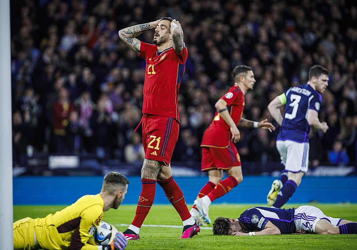 Joselu Mato during the match.