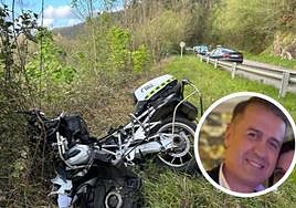 The police motorcycle of the officer who died.